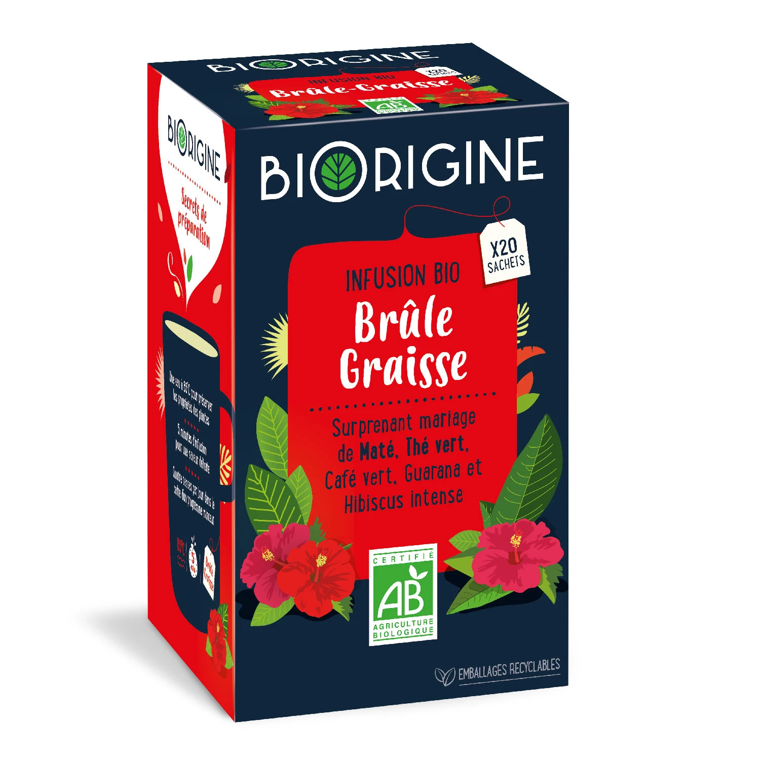 Tè brucia grassi biologico X20 32g - BioRIGINE