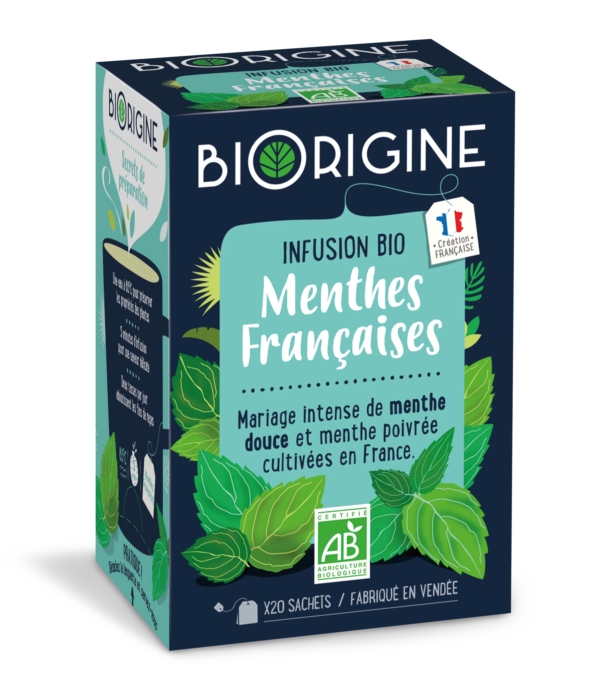 Infusión de menta francesa orgánica, 50 g, BioRIGINE