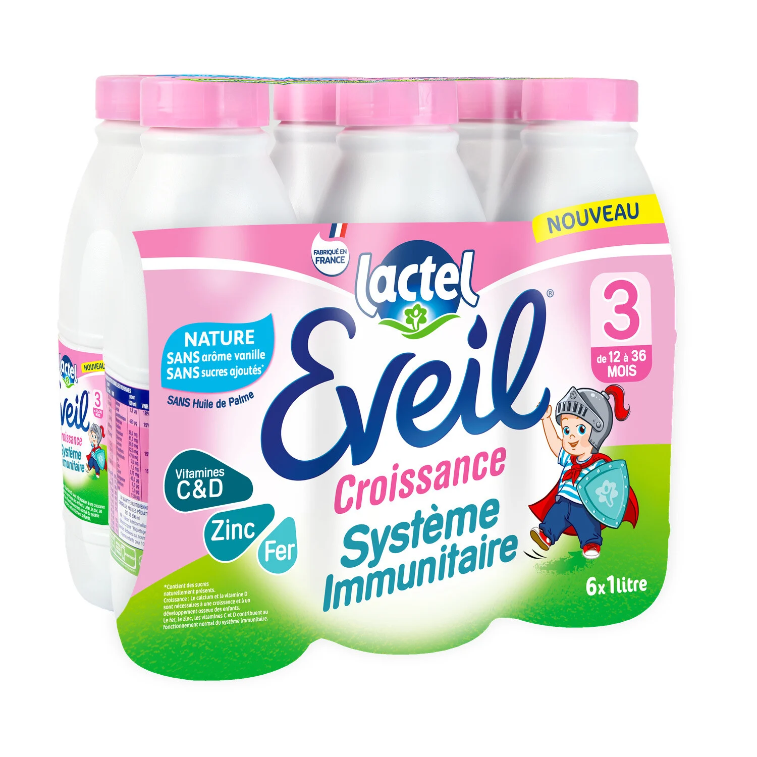 Lait De 12 A 36 Mois Croissance Système Immunitaire 6x1l - Lactel Eveil