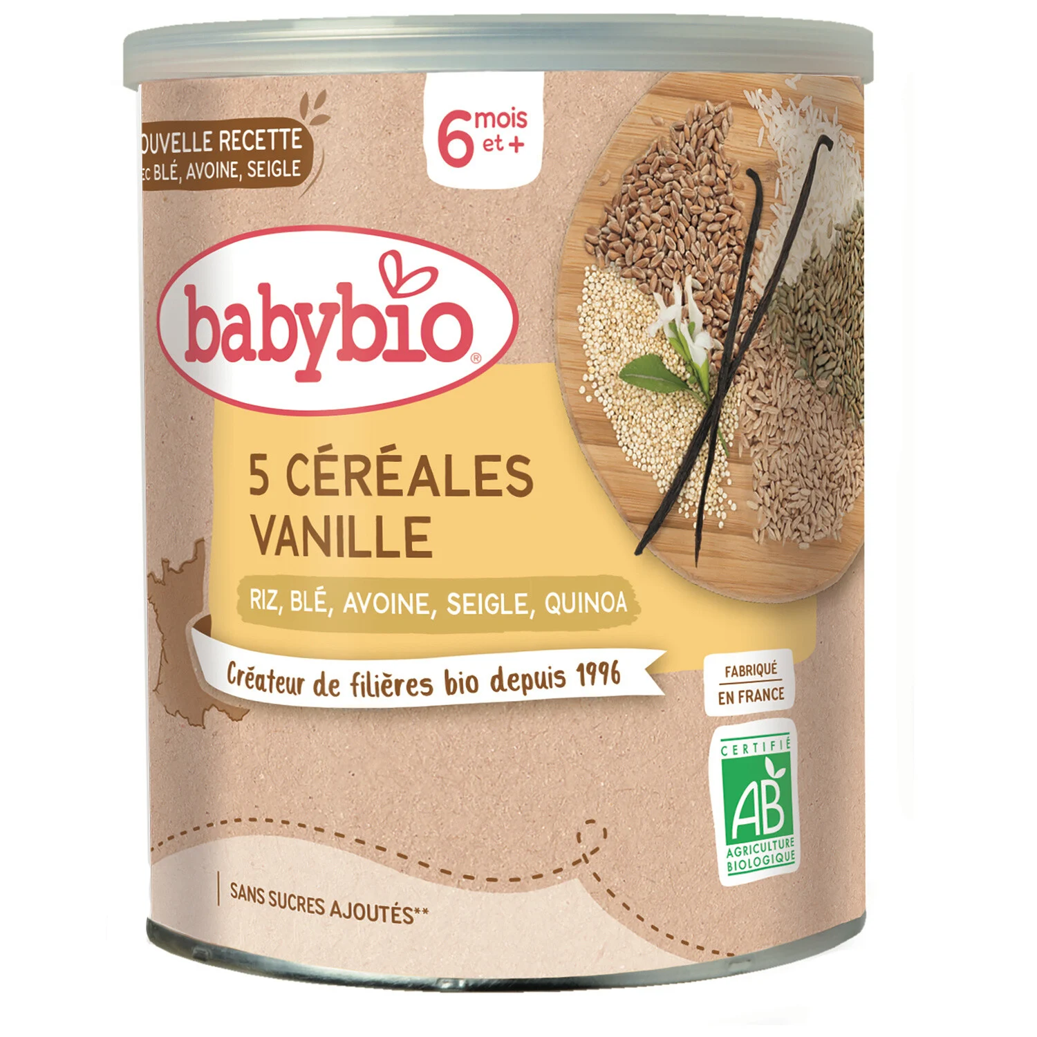 Céréales Bébé Dès 6 Mois, Vanille 220g - Babybio