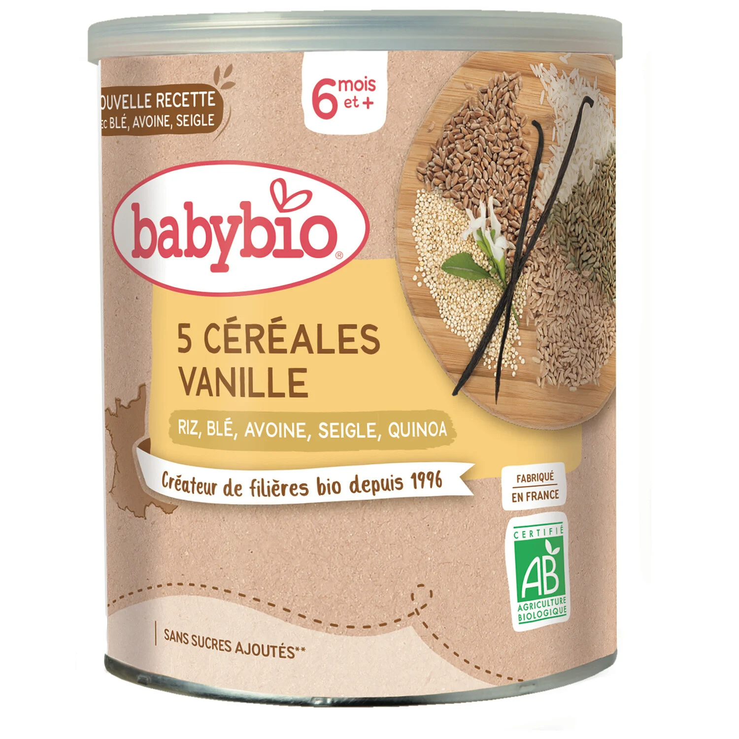 Baby Cereals From 6 Months, Vanilla 220g - Babybio