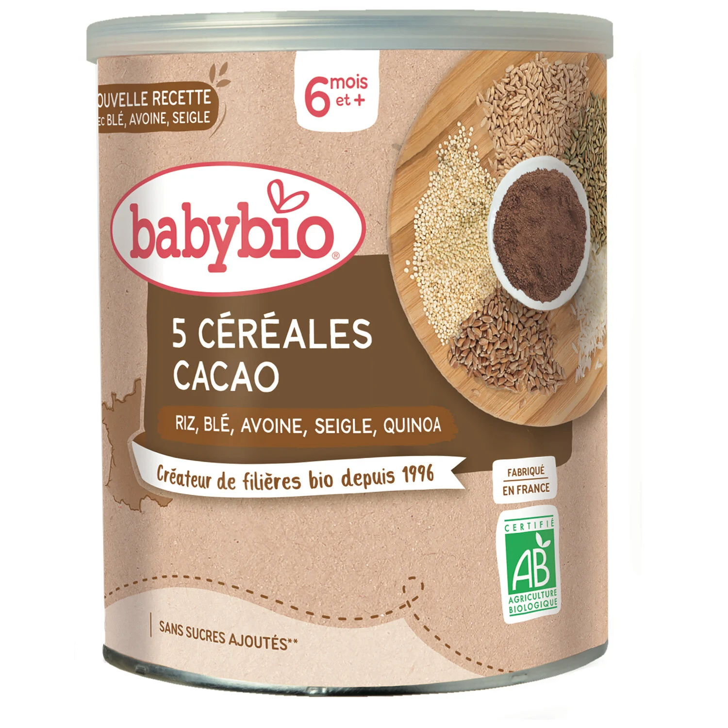 Baby Cereals From 8 Months, Cocoa 220g - Babybio