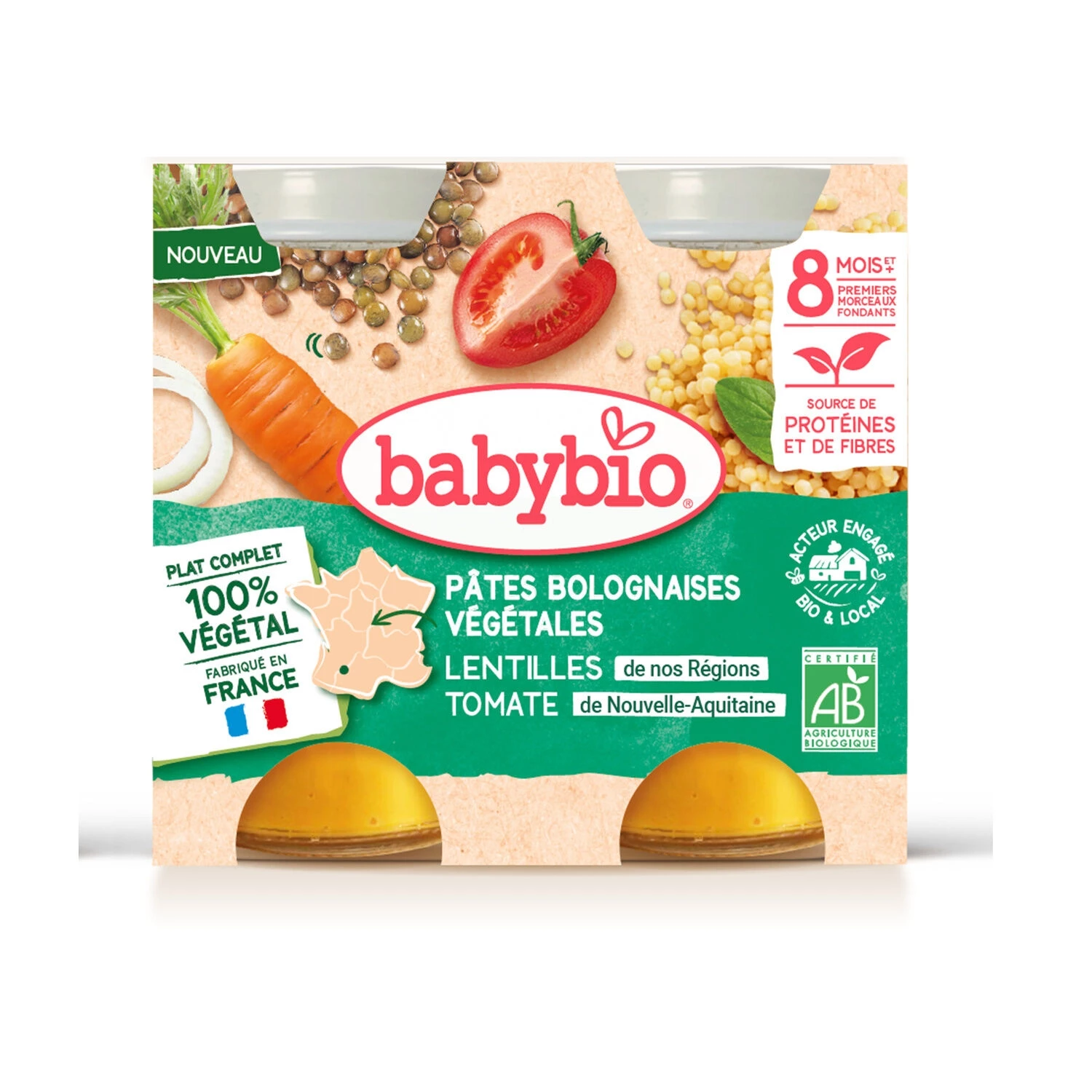 2x200g Pot Bolognese Veg Bio 8m