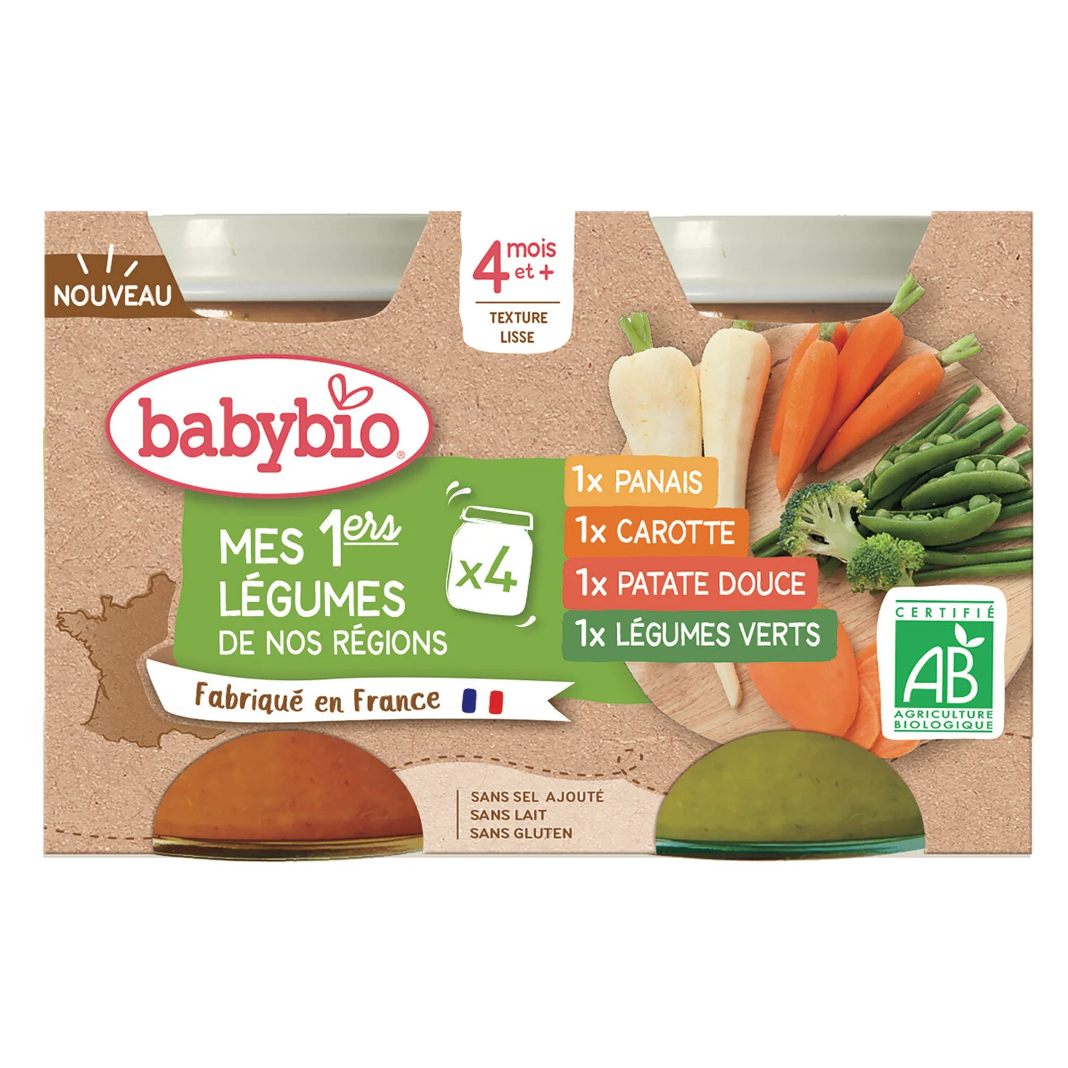 Repas Bébé Légumes Bio Dés 4 Mois 4x130g - Babybio