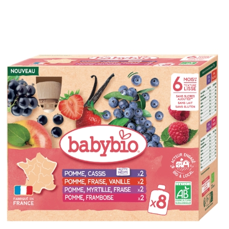 8x90g Baby Bio Gourde Fr Rouge