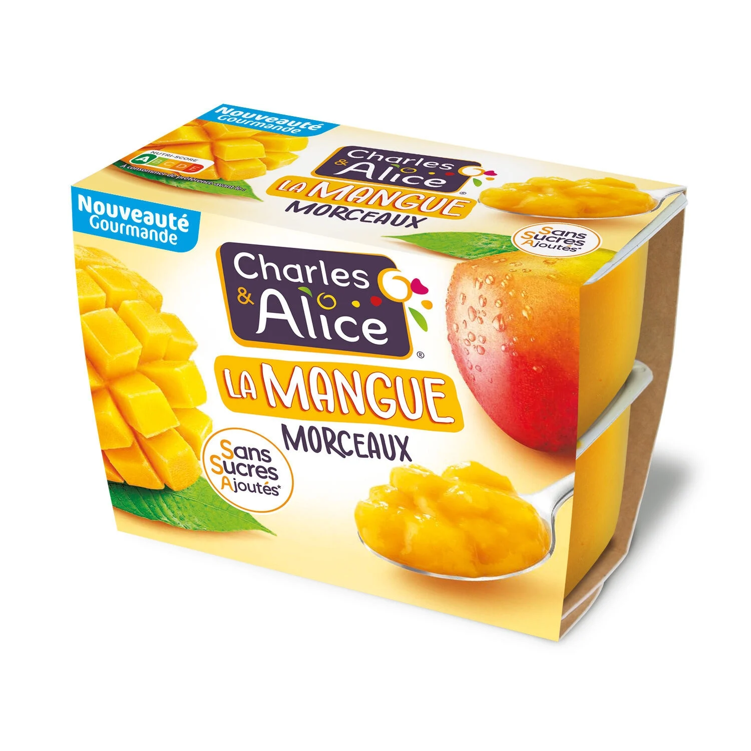Compote Mangue Morceaux Sans Sucres Ajoutés 4x95g - CHARLES & ALICE