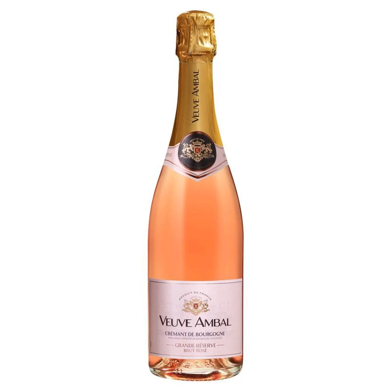 Vin pétillant Rosé Crémant de Bourgogne AOP, 75cl - VEUVE AMBAL