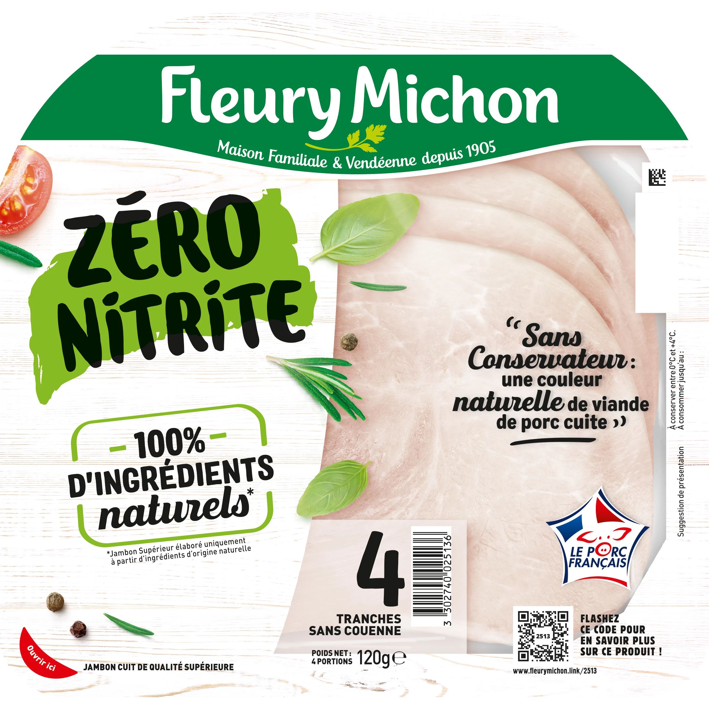 Jamón de cerdo cero nitritos - FLEURY MICHON