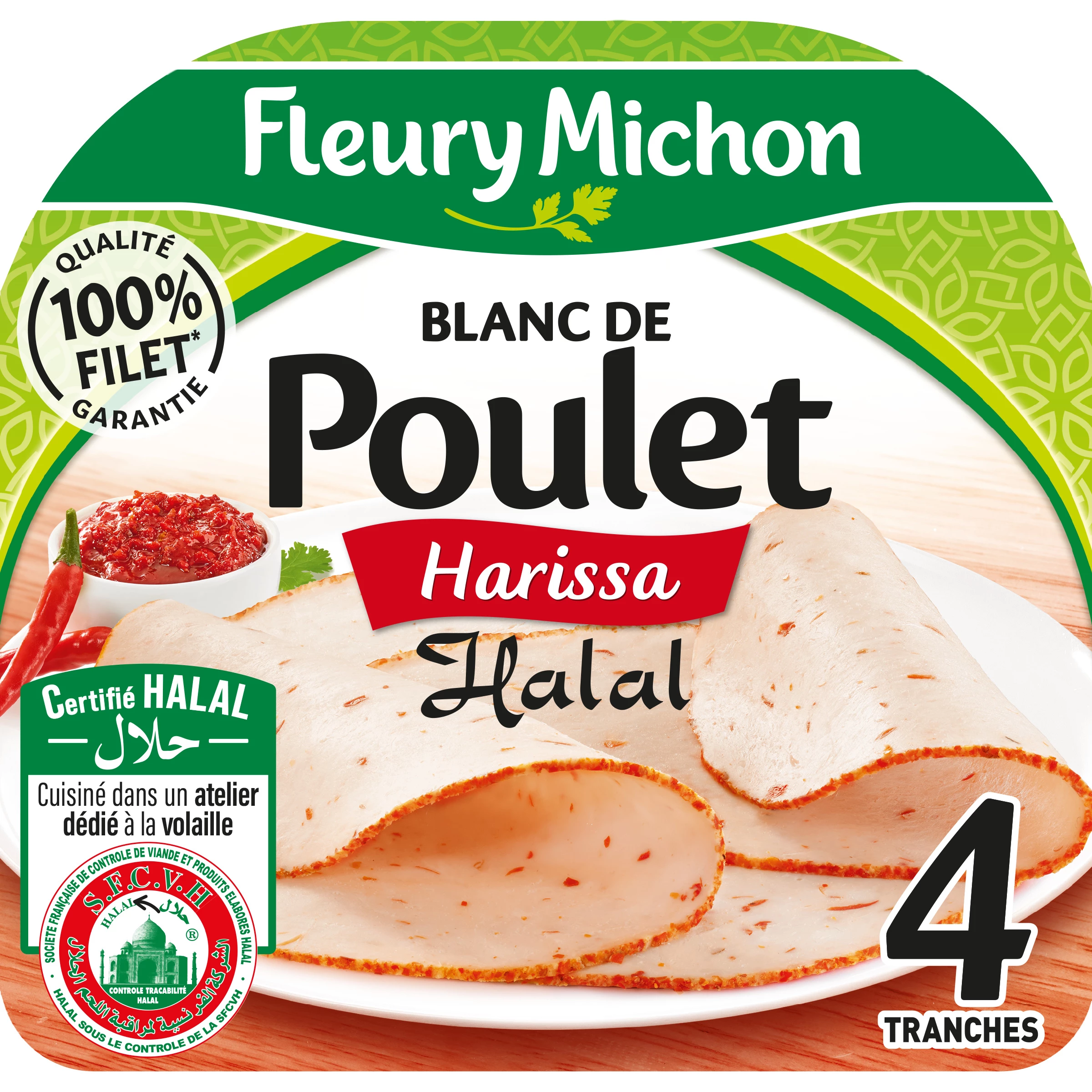 Blanc de poulet harissa halal - FLEURY MICHON