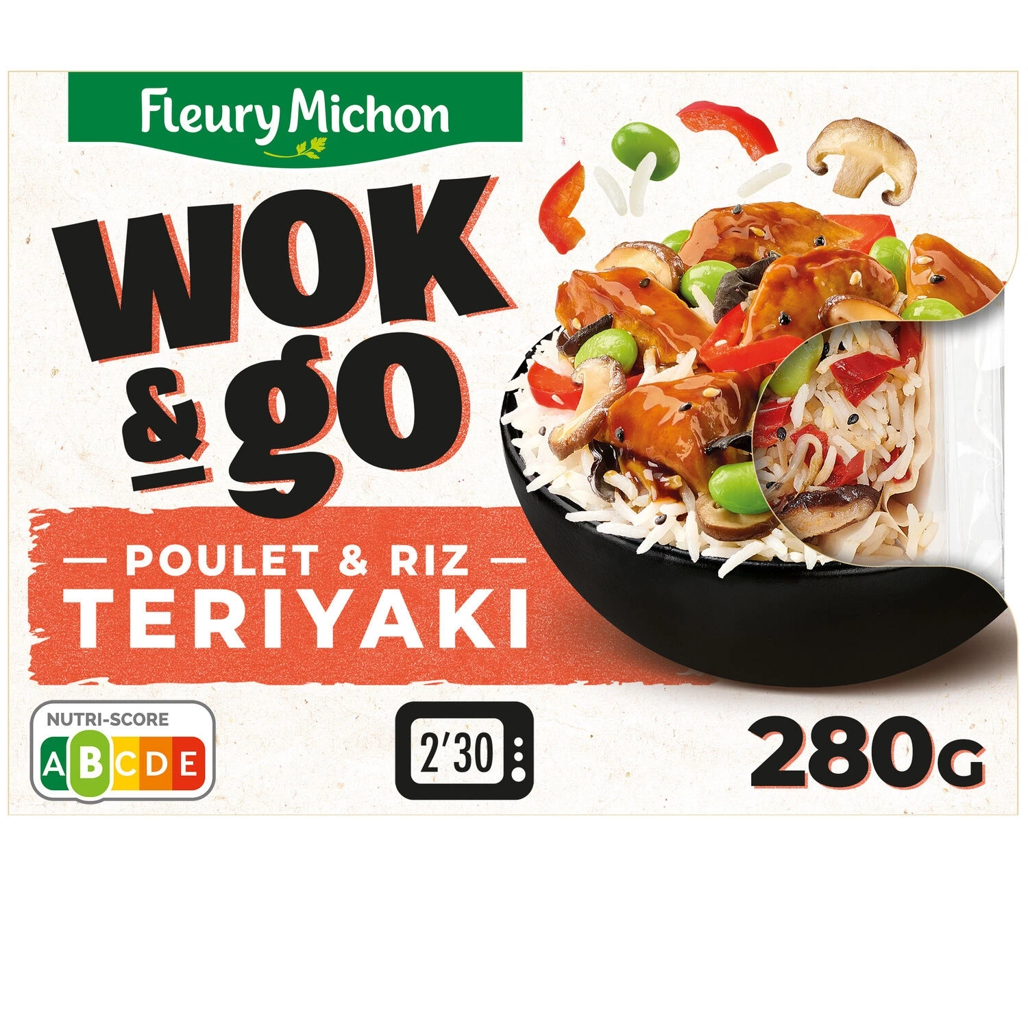 Wok & go pollo y arroz teriyaki 280g plato cocido - Fleury Michon