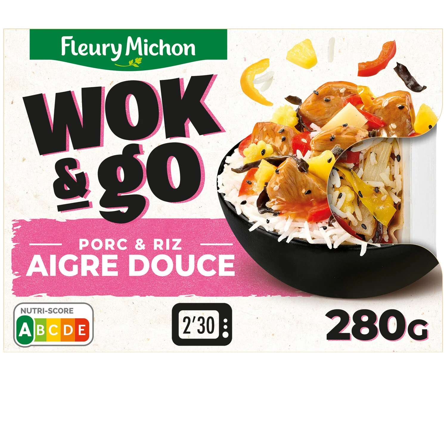 Wok & go de cerdo y dulce cocinero de arroz y ir dulce 280g - Fleury Michon
