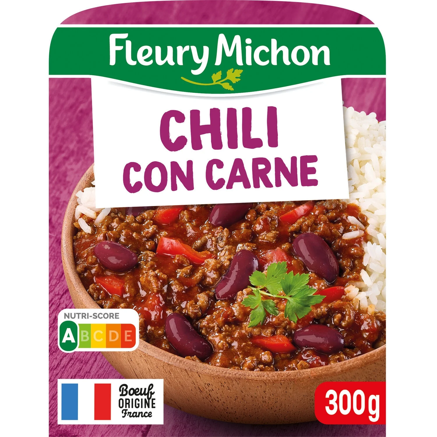 Cook dish chili con carne white rice 300g - Fleury Michon