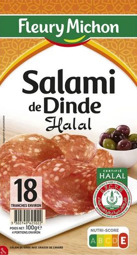 Salami Dinde Halal 100g - FLEURY MICHON