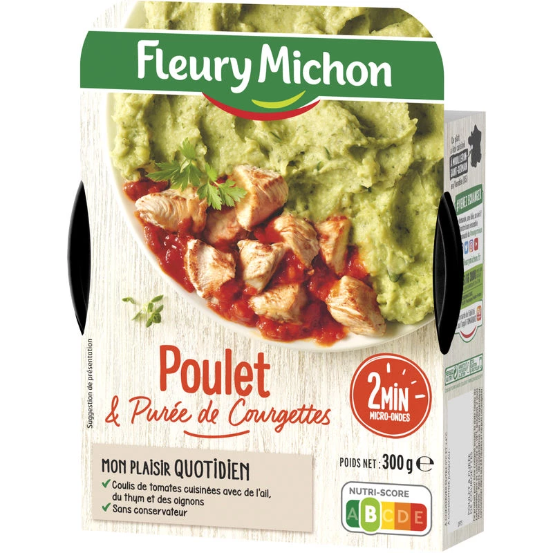 Chicken and zucchini puree 300g - FLEURY MICHON