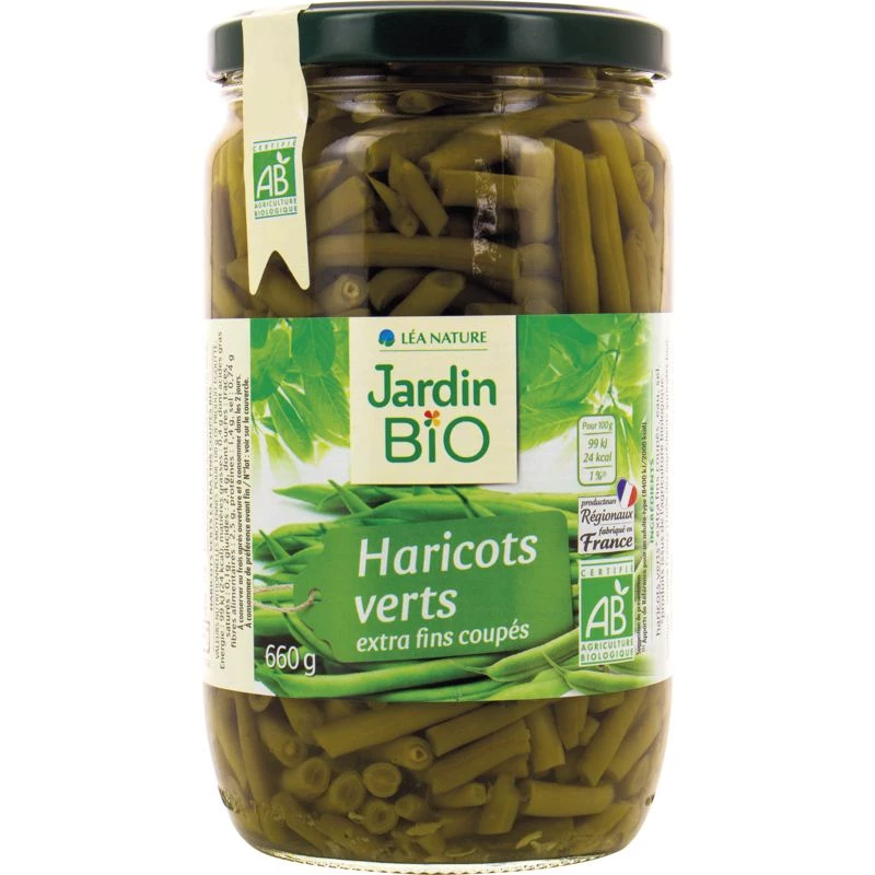 Haricots verts coupés Bio 660g - JARDIN Bio