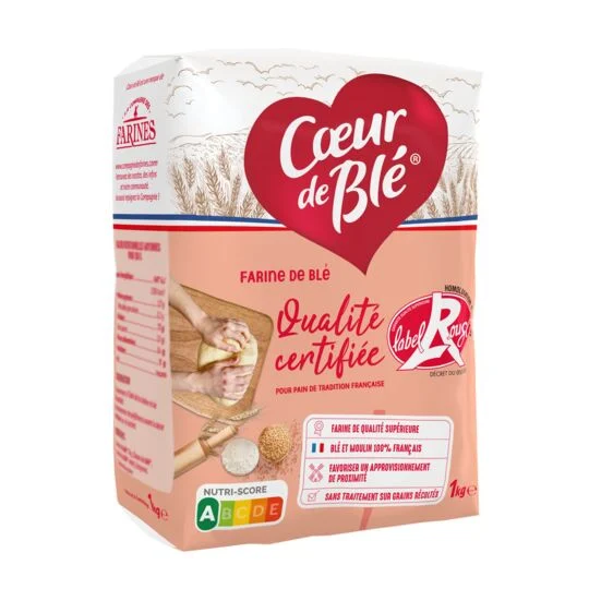 Red label wheat flour T65 1kg - La Cie Des Farines
