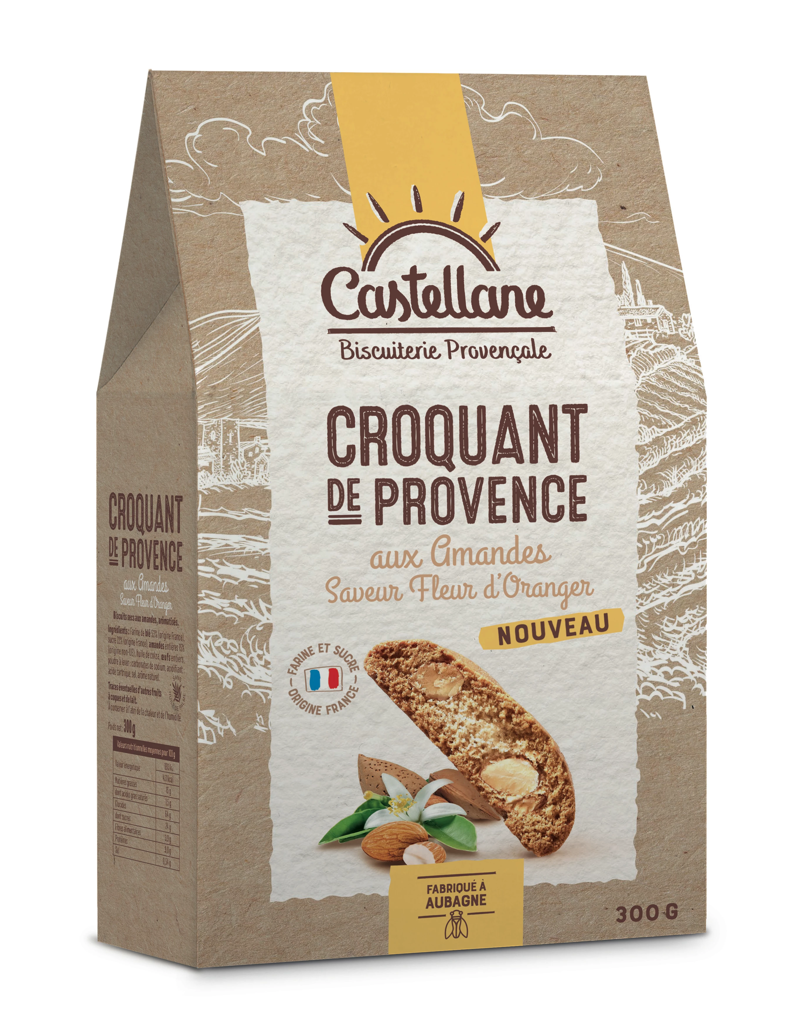 Croquant de Provence met amandel-oranjebloesemsmaak 300g - CASTELLANE