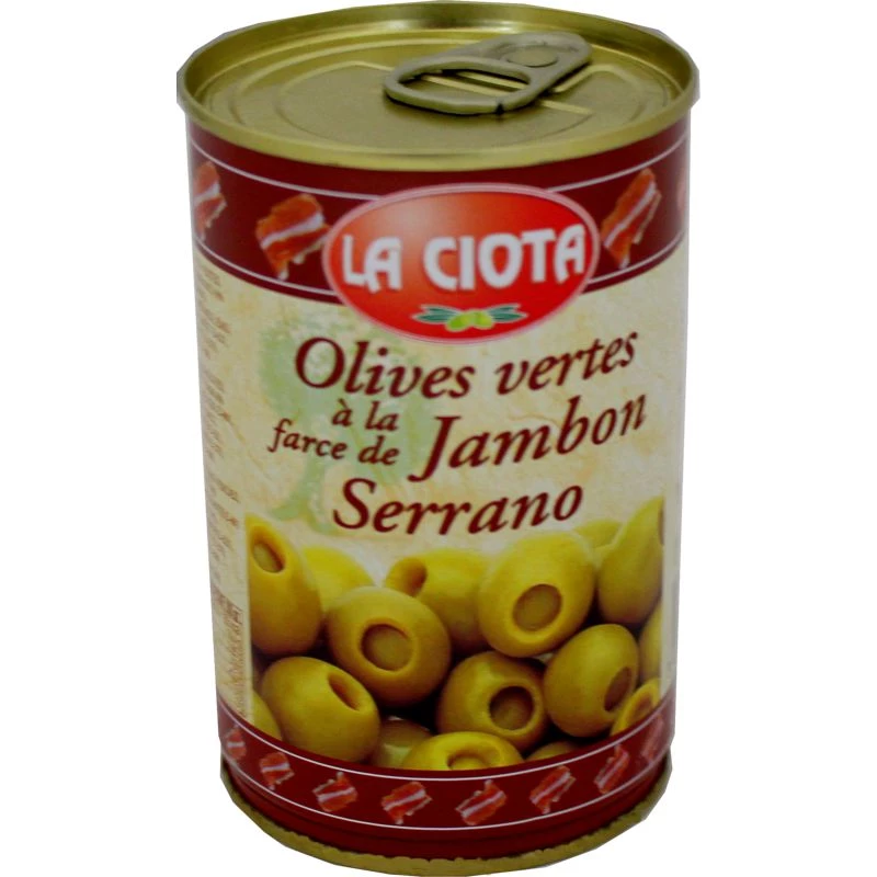 Olives Farcies au Jambon Serrano, 120g - La CIOTA
