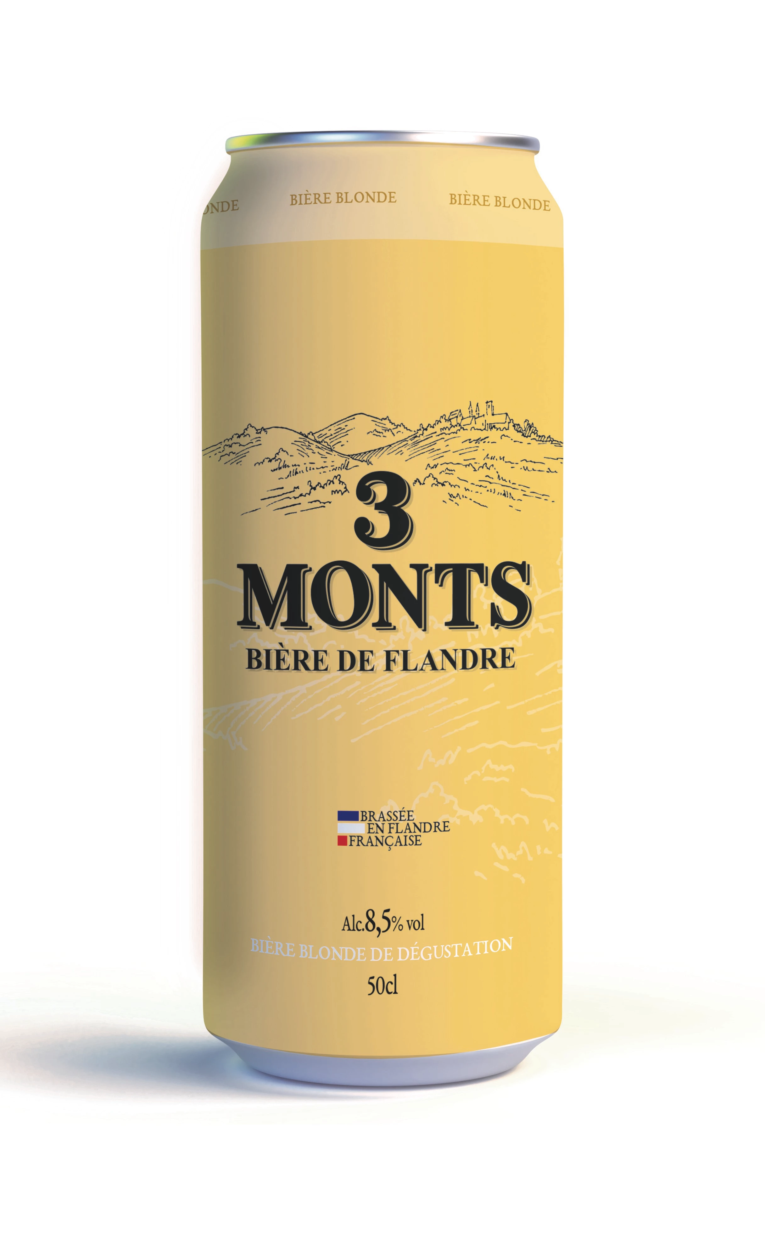 Blond bier, 8,5°, 50cl - 3 MONTS