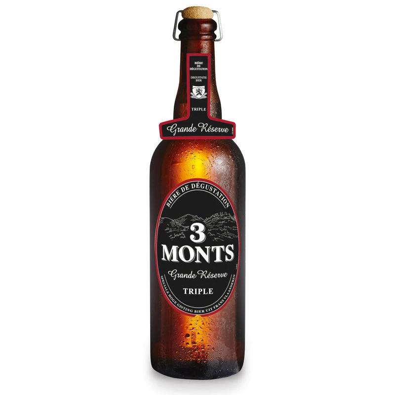 トリプルブロンドビール、9.5°、75cl - 3 MONTS