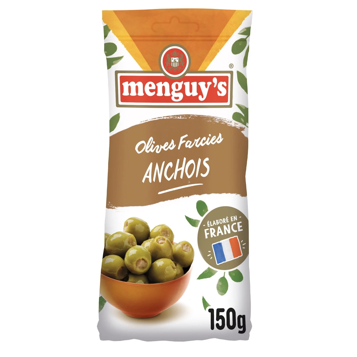 Green Olives with Anchovy Stuffing 150g - Menguy's