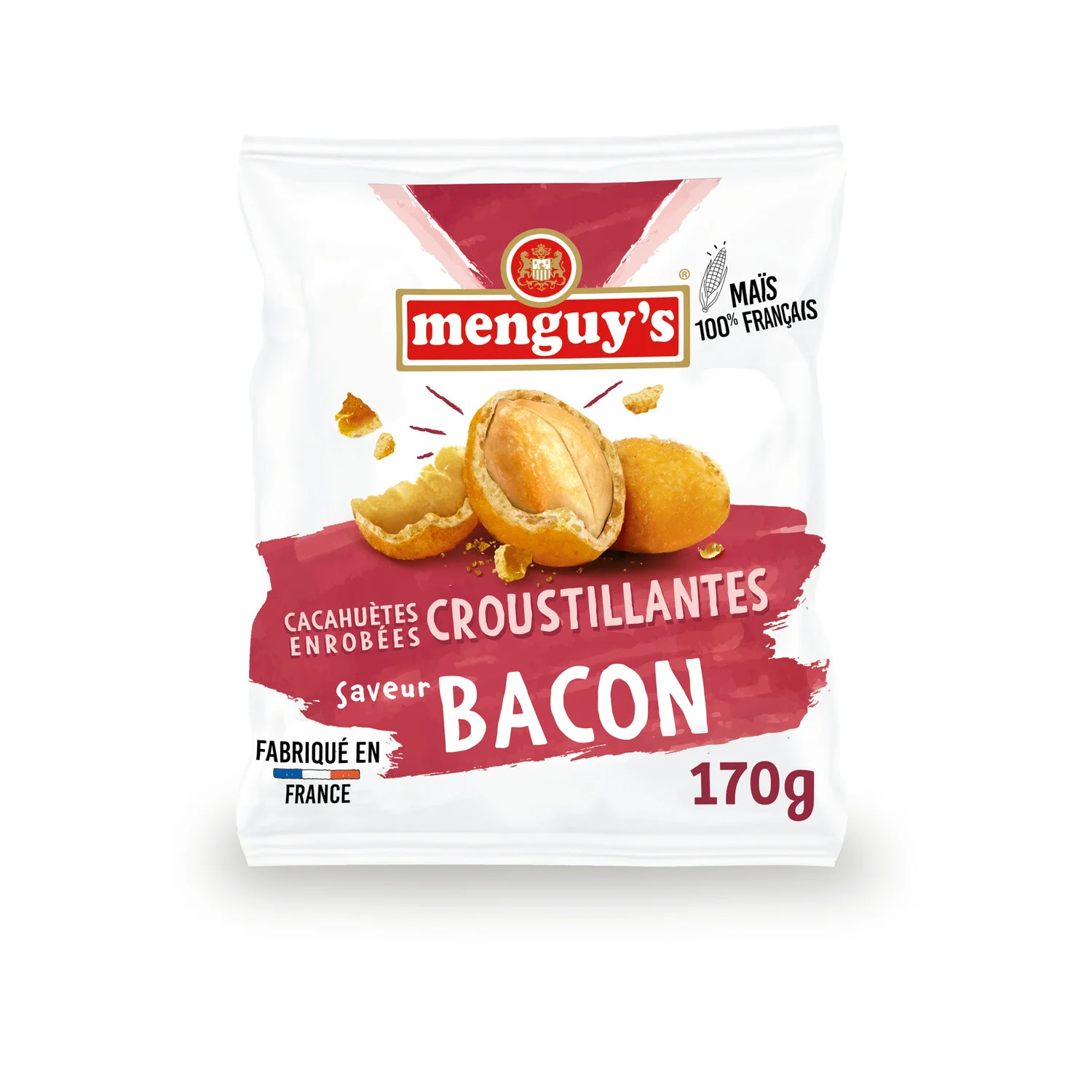 Crispy Bacon Coated Peanuts 170g -- Menguy's