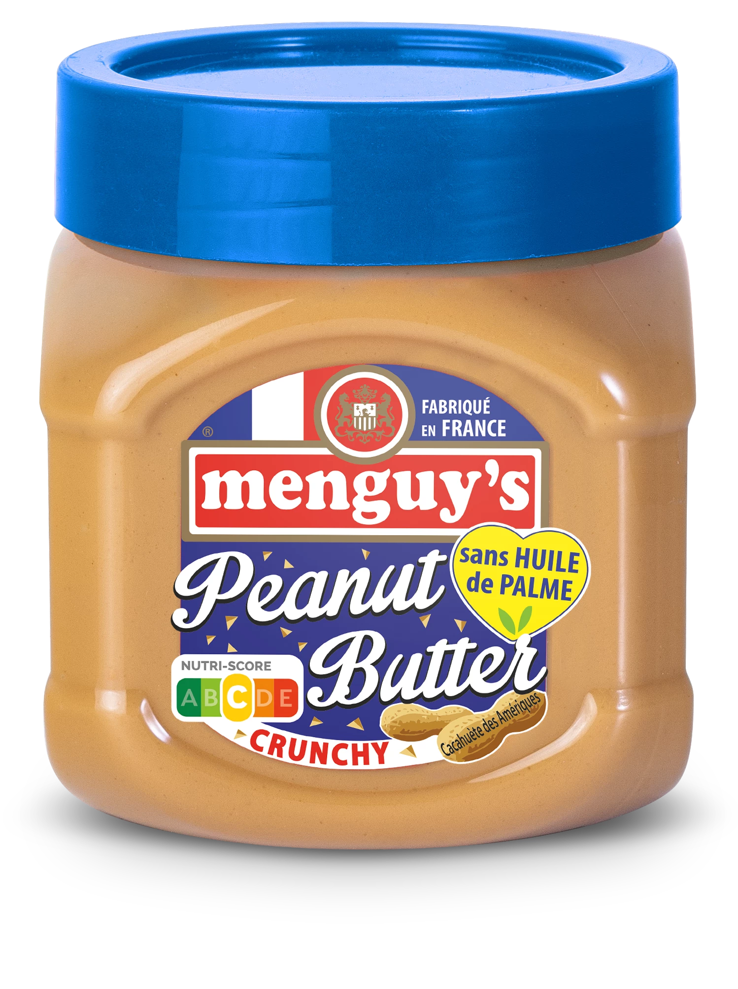 Beurre de Cacahuètes Crunchy Sans Huile de Palme, 454g - MENGUY'S