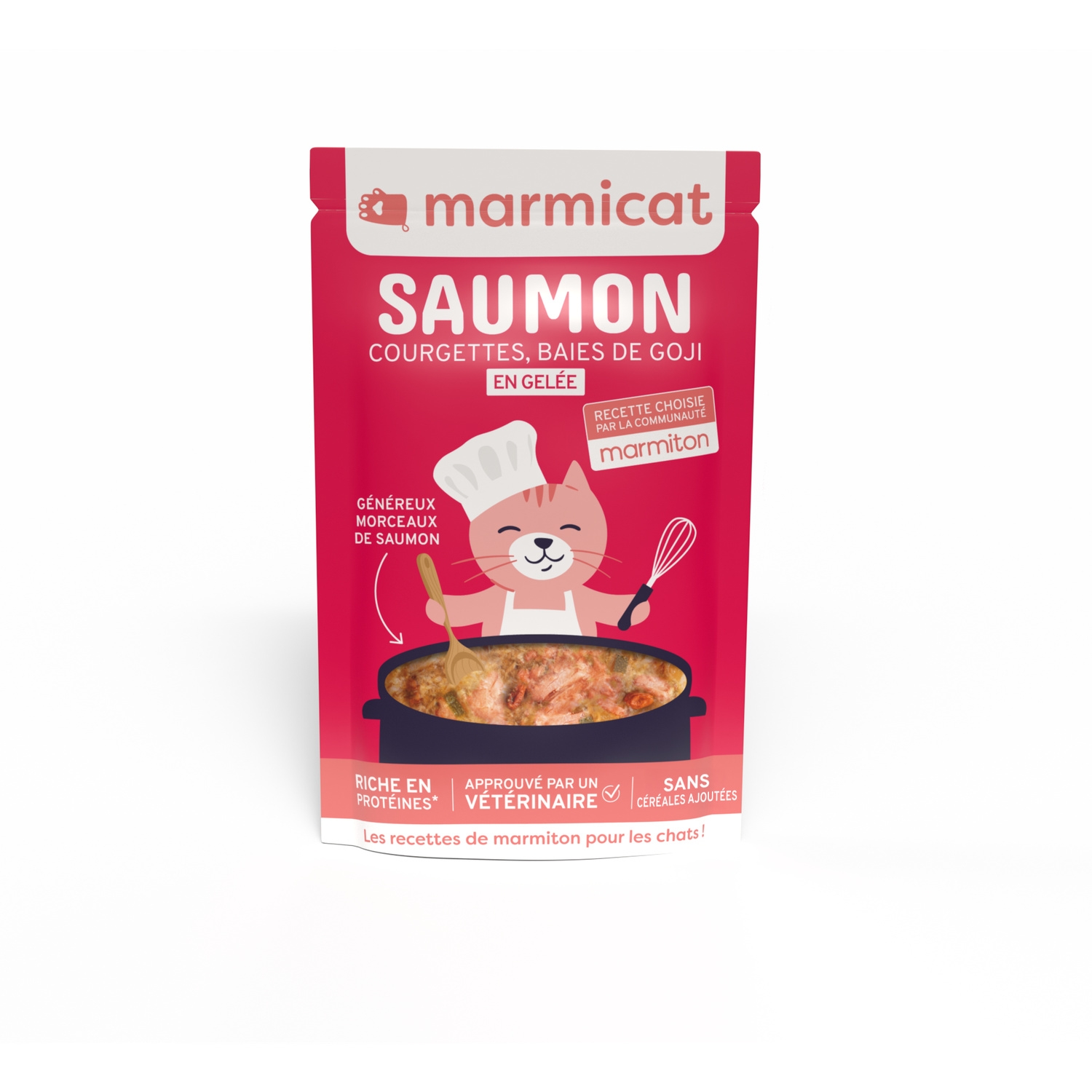 Patee pour chat en gelee sans cereales saumon citrouille et baies de goji, 70 g - MARMICAT