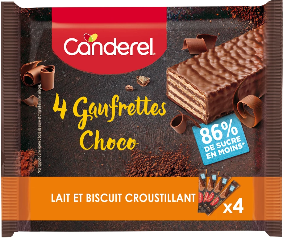 Gaufrette chocolat au lait et biscuit croustillant 120g - CANDEREL