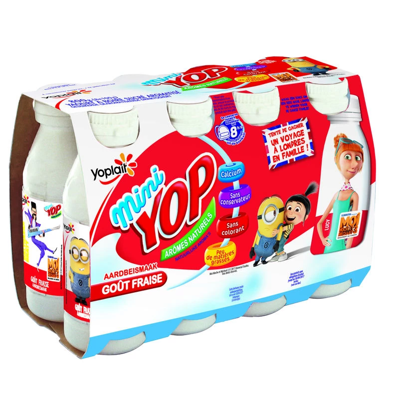 Drinkable Yogurt Mini Yop Strawberry 8x100g - Yoplait