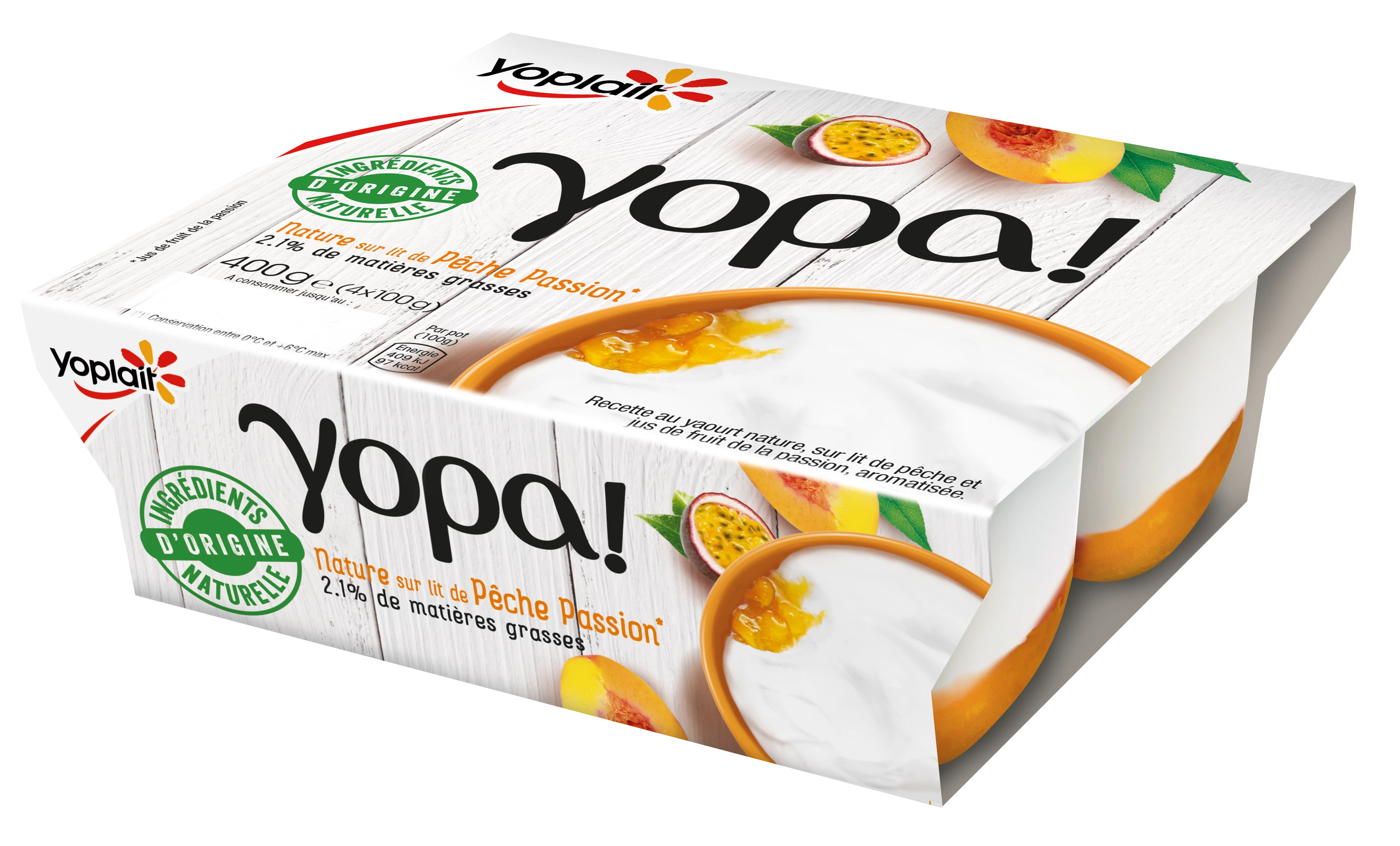 Yopa Lit Peche passion 4x100g - YOPLAIT