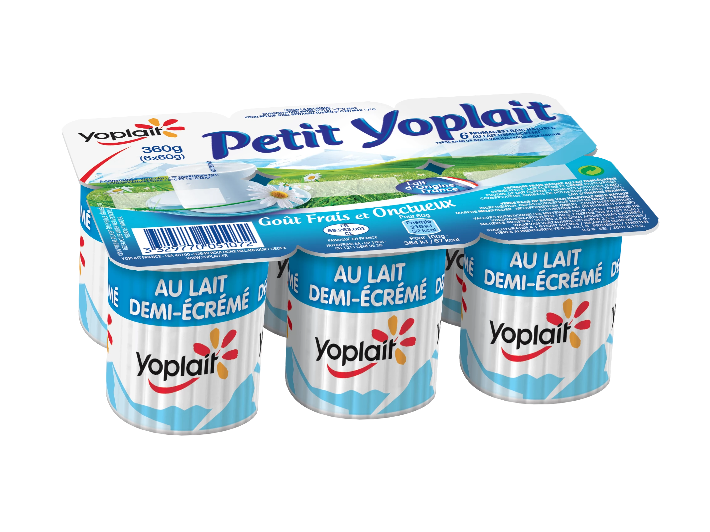 Fresh natural cheese 3.8% mg 6x60g - Yoplait