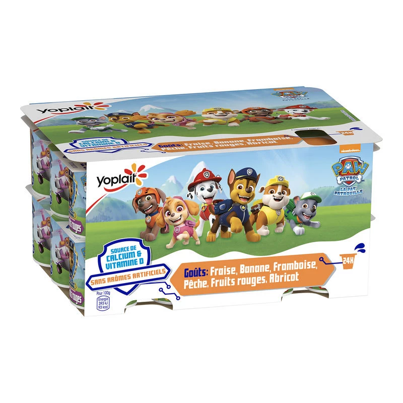 Petits Suisses Flavored With Fruits Strawberry Banana Raspberry Peach Red Fruits Apricot Paw Patrol 24x50g - Yoplait