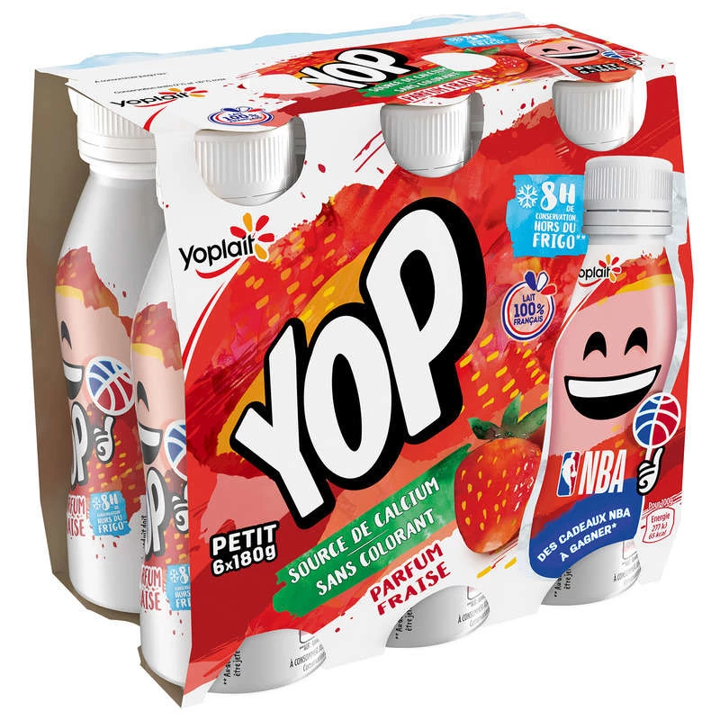 Drinking yogurt Ptit yop strawberry 6x180g - Yoplait