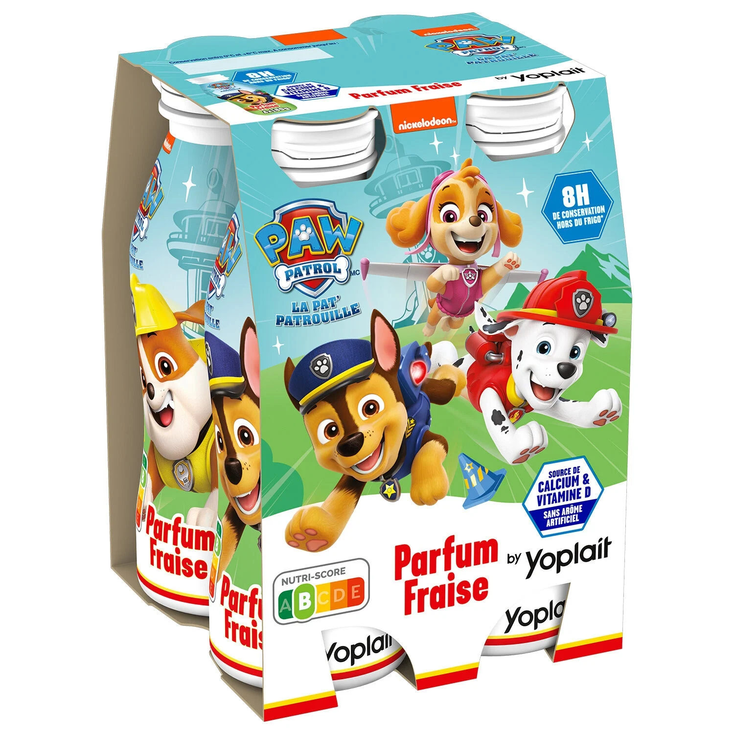 Yaourt Enfant à Boire Aromatisé à la Fraise Pat Patrouille 4x180g - YOPLAIT