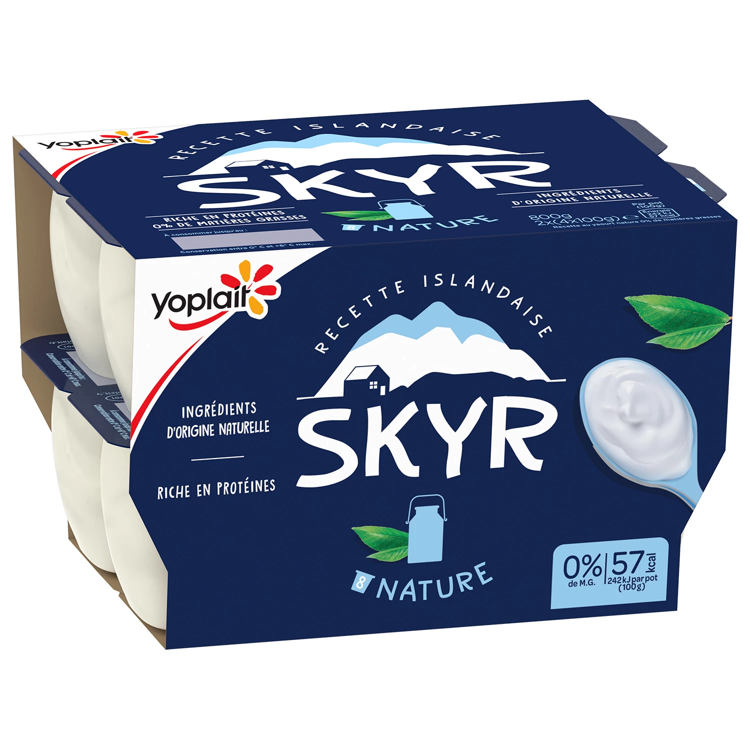 Nature Skyr yogurt 0% 8x100g - Yoplait