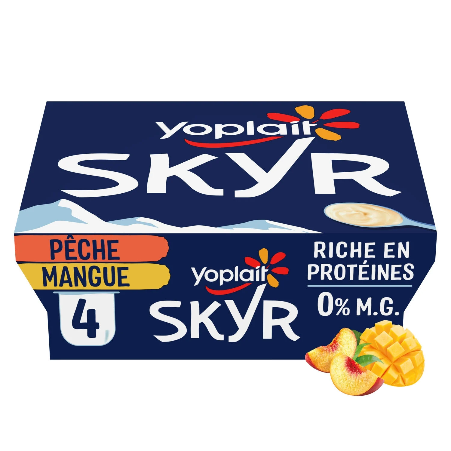 4x100g Yoplait Skyr Peach Mang