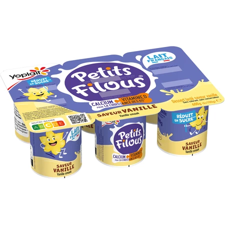 Yaourt enfant petit-suisse aromatisé vanille 6x100g - PETITS FILOUS