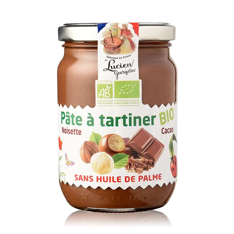 Organic Hazelnut Cocoa Spread 280g - Lucien Georgelin
