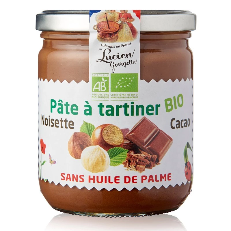 Pâte à Tartiner Bio 400g   Sans Huile De Palme - LUCIEN GEORGELIN