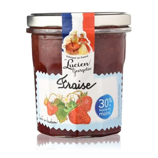 Gastronomische en lichte aardbeienjam
Zilveren medaille op het Concours Général Agricole de Paris 2018 320 g - LUCIEN GEORGELIN