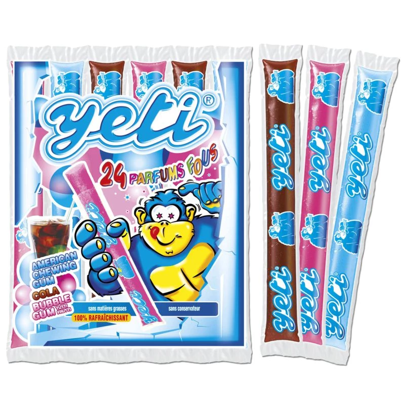 Gelato all'acqua Cola, frutta e gomme da masticare americane - YETI