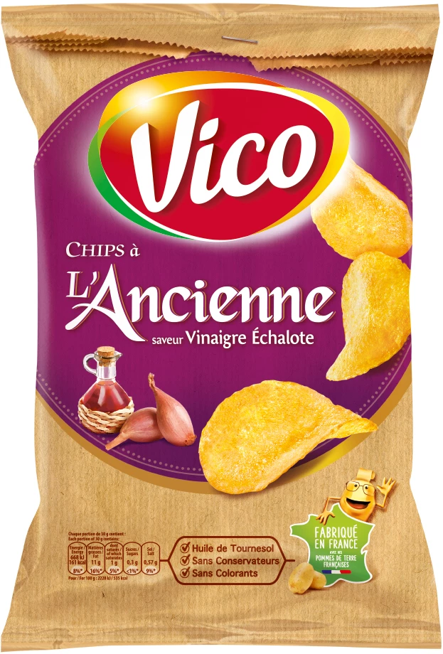 Chips Ancienne Vinaigre Echalote, 125g - VICO