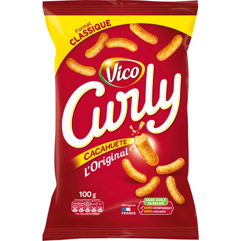 Chips de Amendoim Original, 100g - CURLY
