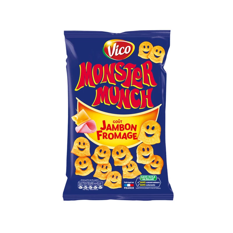 Ham and Cheese Flavor Crisps, 85g - MONSTER MUNCH