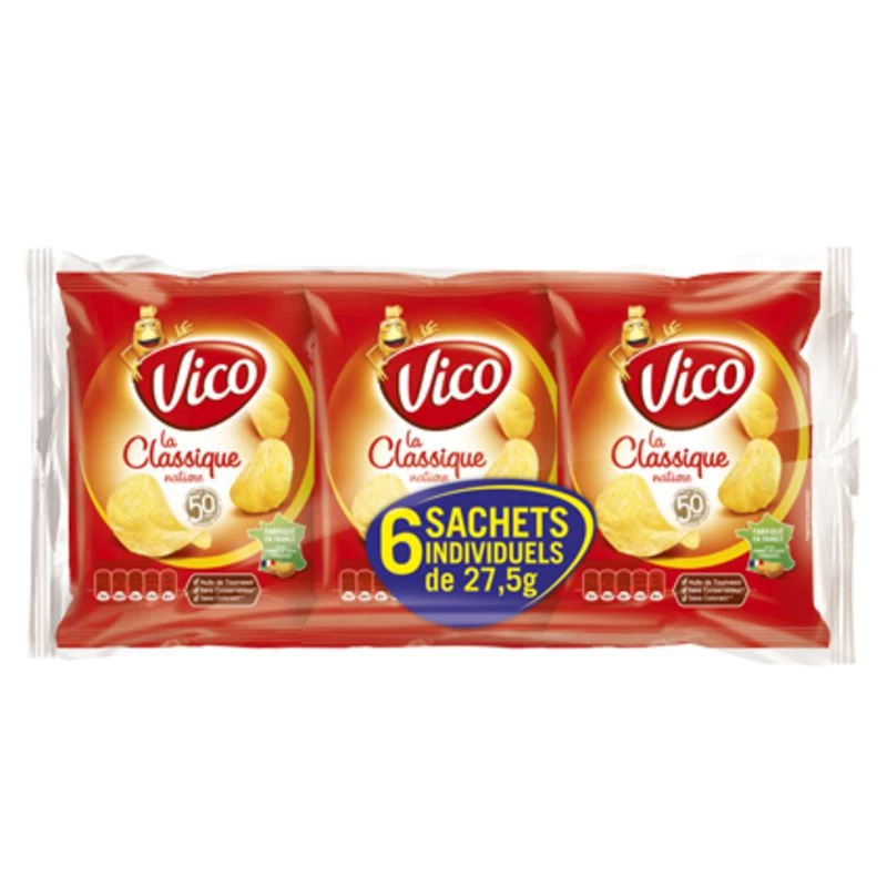 Klassieke natuurlijke chips, 6x27,5g - VICO