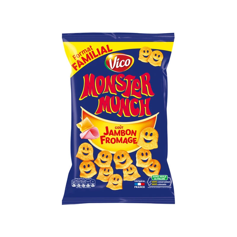 Patatine al gusto di formaggio e prosciutto, 135g - MONSTER MUNCH