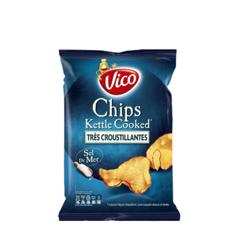Chips Kettle Cooked Sel de Mer, 120g - VICO