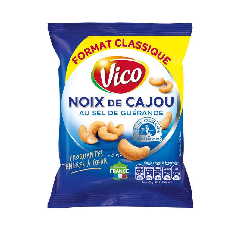 Castanha de Caju Torrada com Sal Guérande, 100g - VICO