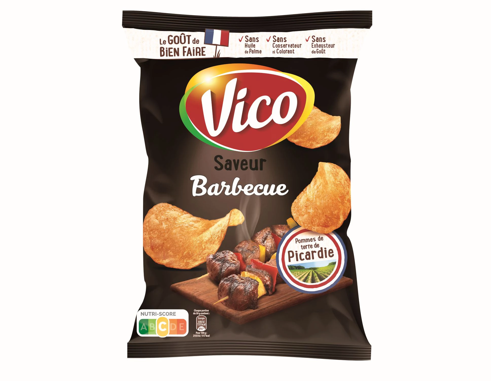 Гладкие чипсы для барбекю, 125 г - VICO